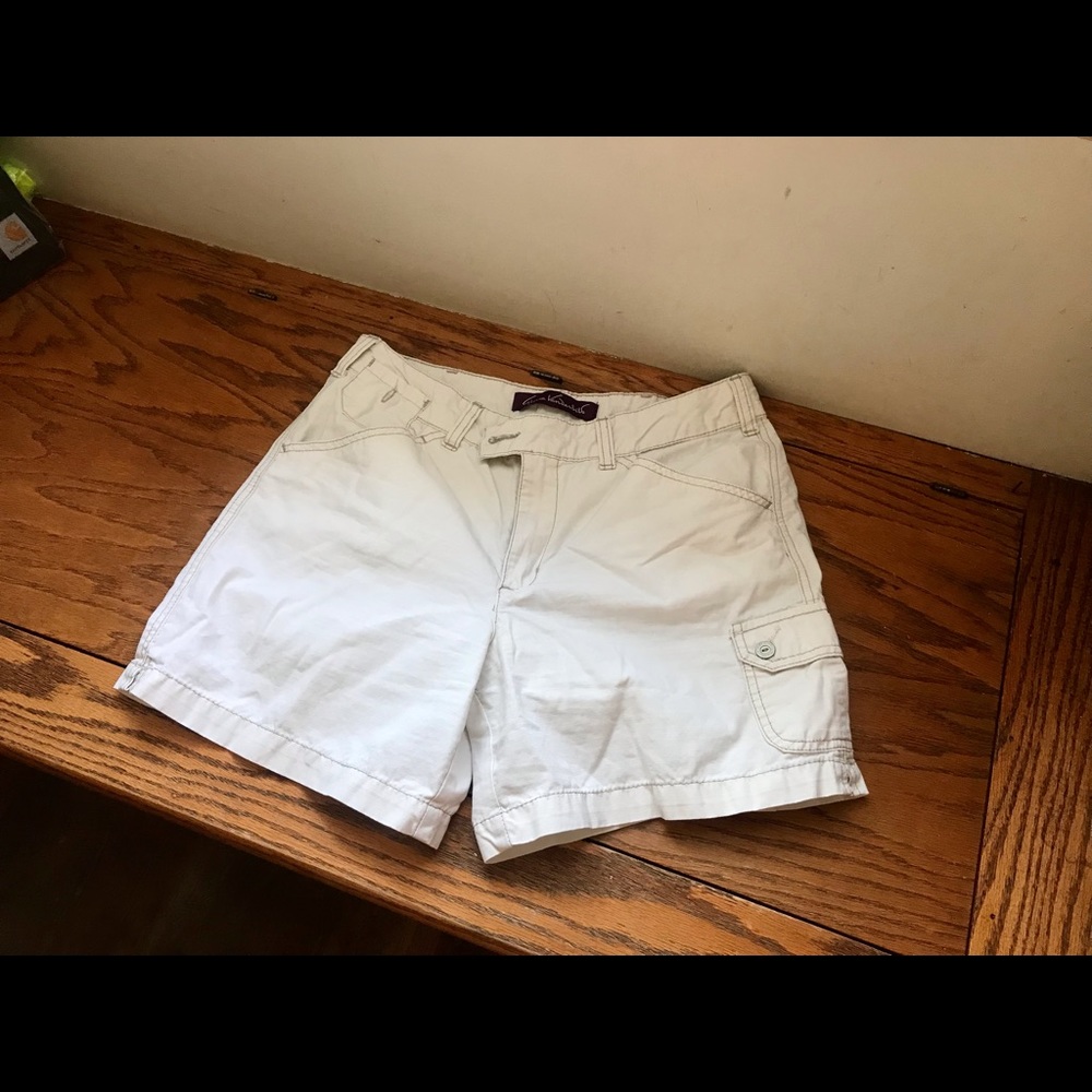 White cargo shorts
